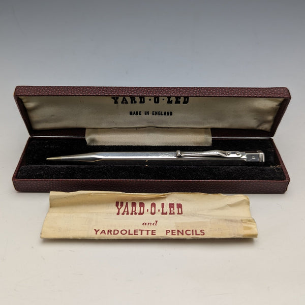 1955年 英国ヴィンテージ ヤード・オ・レッド 純銀製 ヘキサゴン推進式ペンシル ケース入